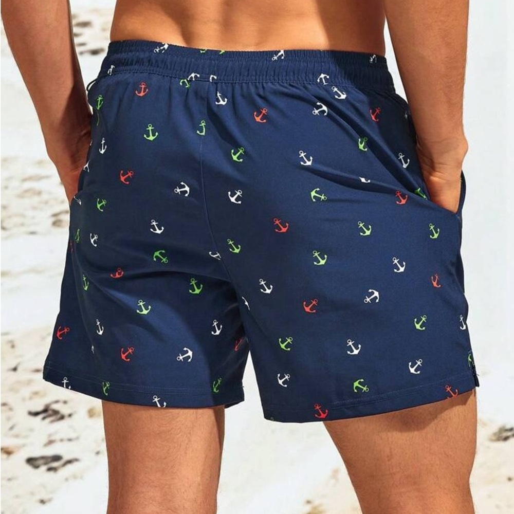 Men’s SHEIN navy swim trunks large anchors